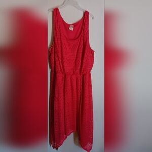 Faded Glory Vibrant Pink Lace Dress